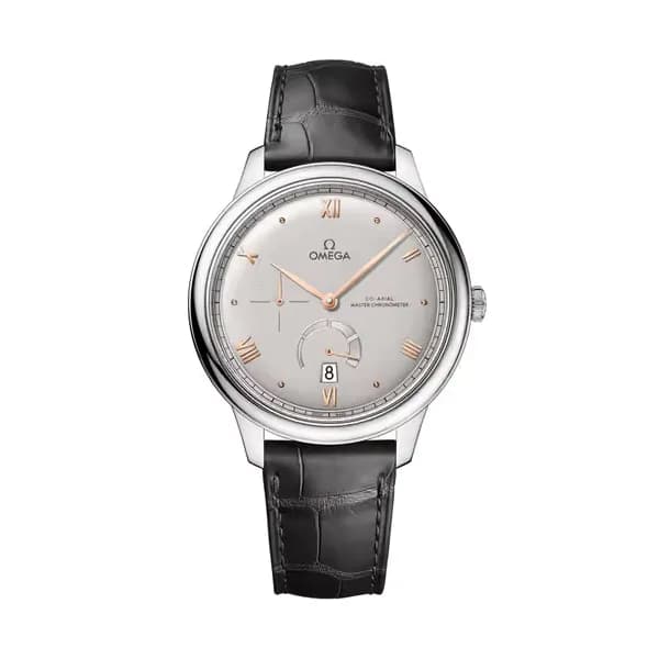 Omega De Ville 41 mm, acier sur bracelet en cuir