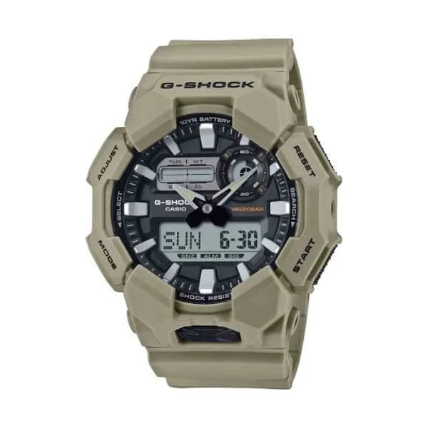 Casio Montre GShock Classic - Série GA-010 - Beige 55.1 x 51.9 mm- GA-010-5A