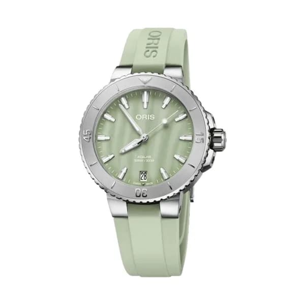 Oris Montre Oris Plongée Aquis Date Calibre 733 automatique cadran nacre verte bracelet caoutchouc 36,5 mm