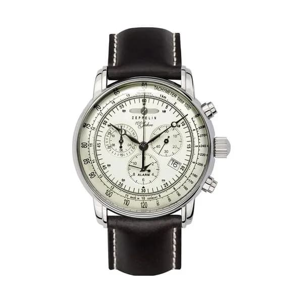 Zeppelin Montre Zeppelin Collection Jahre en Cuir Noir