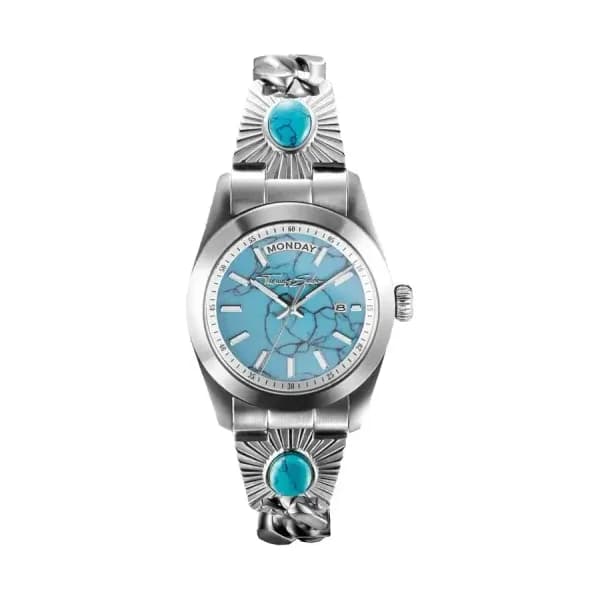 Thomas Sabo Montre Elyndra avec cadran turquoise 36 mm couleur argent - WA0450-201-215