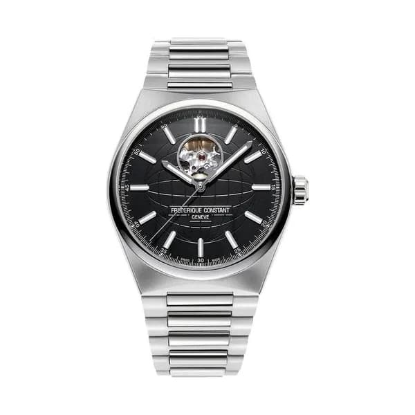 Frédérique Constant Montre Frédérique Constant Highlife automatique cœur battant cadran noir bracelet acier 41 mm
