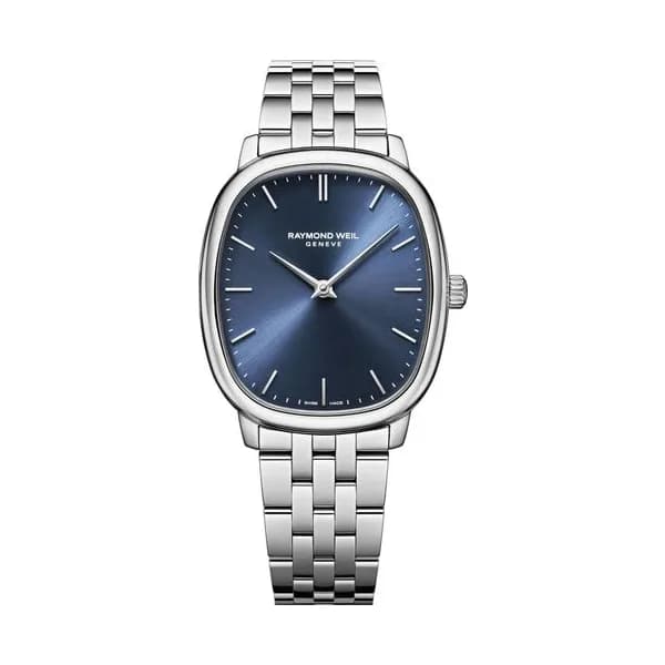 Raymond Weil Montre Raymond Weil Toccata Héritage Mécanique cadran bleu bracelet acier 33 mm x 38 mm