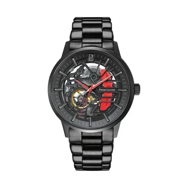 Pierre Lannier Montre Automatique Pierre Lannier Collection Paddock en Acier et PVD Noir
