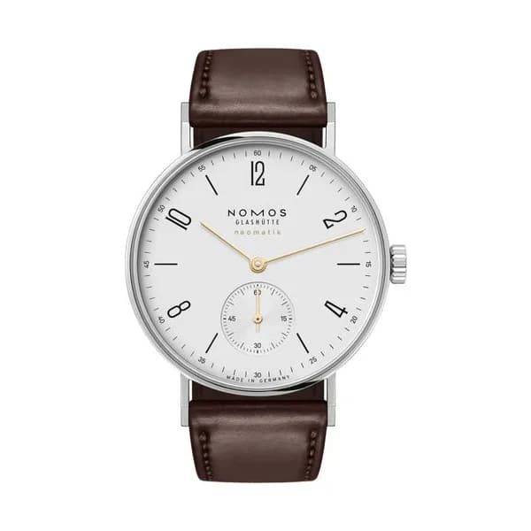 Nomos Montre Nomos Tangente Neomatik Doré automatique cadran galvanisé bracelet cuir fond verre saphir 35 mm