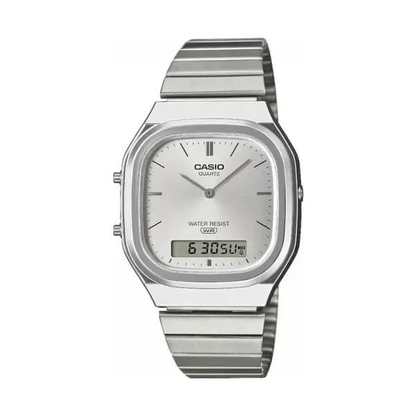 Casio Montre Casio Collection Vintage en Acier Argenté