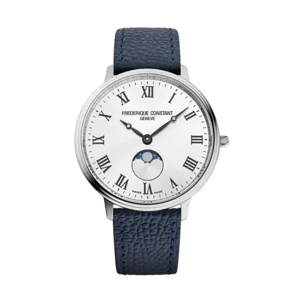Frédérique Constant Montre Frédérique Constant Classics Moneta MoonPhase Quartz Cadran Blanc Bracelet Cuir - FC-206RS3S6