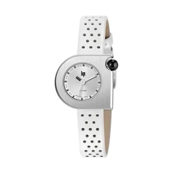 Lip Montre Lip Mach 2000 Mini Moon - - cadran Argent- 30 x 28 mm - Acier Brossé -671191