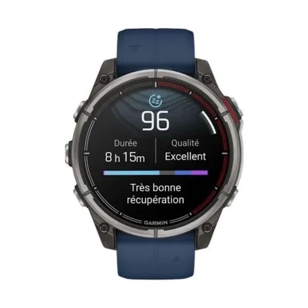 Garmin Montre Garmin Quatix 8 Edition AMOLED GPS bracelet silicone bleu 47 mm