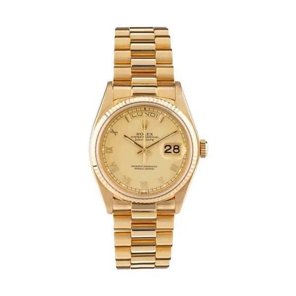 Rolex Montre Rolex Day-Date or jaune 750 millièmes 1980 Ref.18038