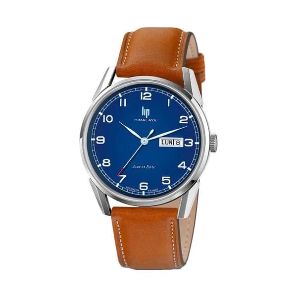 Lip Montre Lip Himalaya Jour date - Homme - cadran Bleu- 40 mm - Acier - 671705