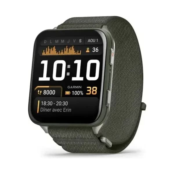 Garmin Montre Garmin Venu X1 Vert Moss Titane Gray Braceley Nylon Vert