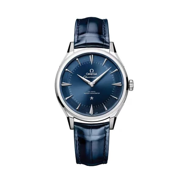 Omega Constellation 39,4 mm, O-MEGASTEEL sur alligator