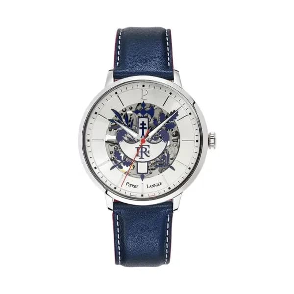 Pierre Lannier Montre Automatique Pierre Lannier Collection Élysée en Cuir Bleu
