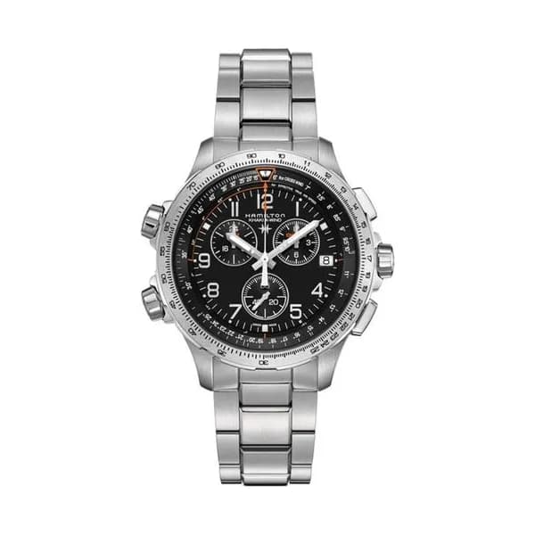 Hamilton Montre Hamilton Khaki Aviation X-WIND GMT Quartz Cadran Noir Bracelet Acier 46 mm