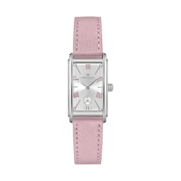 Hamilton Montre Hamilton American Classic Ardmore Quartz Cadran Argenté Bracelet Cuir Rose