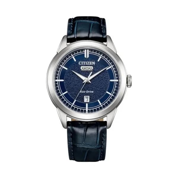 Citizen Montre Citizen Elegance Classic Eco-Drive cadran bleu bracelet cuir bleu 40,5 mm