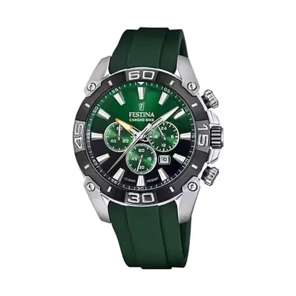 Festina Montre Homme FESTINA CHRONOBIKE en Silicone Vert Etanche
