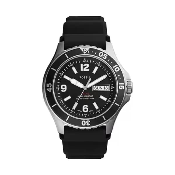 Fossil Montre Homme FOSSIL en Silicone Noir Etanche