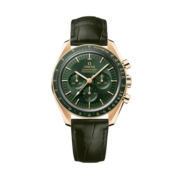 Omega Speedmaster 42 mm, or Moonshine™ sur bracelet en cuir