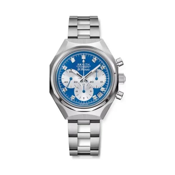 Zenith Montre Zenith DEFY Chronograph USM automatique cadran bleu gentiane USM bracelet acier 37 mm