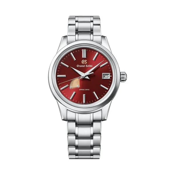 Grand Seiko Montre Grand Seiko Elegance Spring Drive "Hotaka Sunrise" cadran rouge bracelet acier 40 mm
