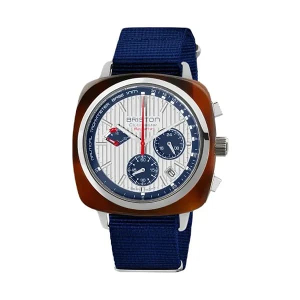 Briston Montre Briston Clubmaster Regatta Cadran Blanc Bracelet Nato