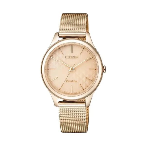 Citizen Montre Citizen Ladies Eco-Drive cadran rose bracelet maille milanaise rose 32 mm