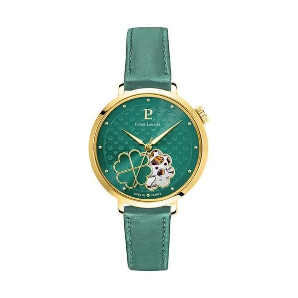Pierre Lannier Montre Automatique Pierre Lannier Collection Esperance en Cuir Vert