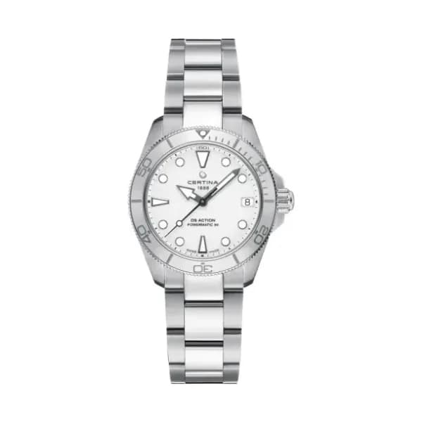 Certina Montre Certina DS Action 34.5mm Powermatic 80 Automatique Cadran Blanc