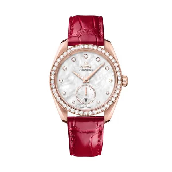 Omega Seamaster 38 mm, or Sedna™ sur bracelet en cuir