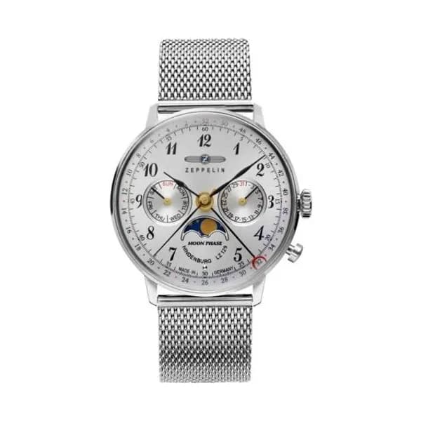 Zeppelin Montre Zeppelin LZ 129 Hindenburg Moonphase Ladies Quartz Cadran Argent - 7037M1