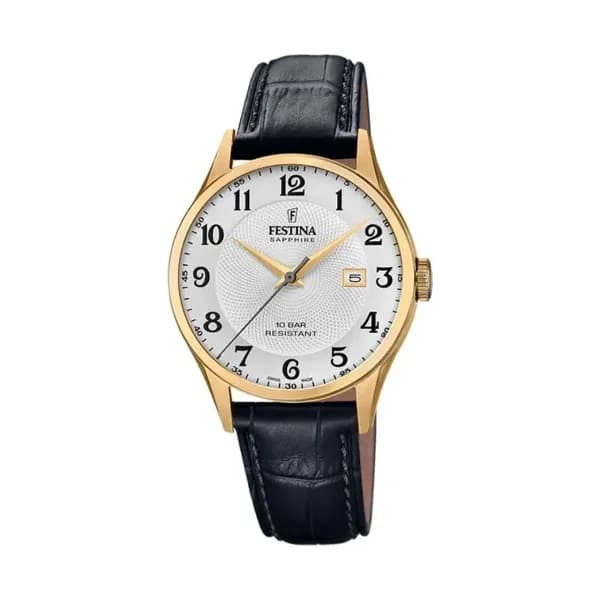 Festina Swiss Made Montre Festina Collection Swiss Made en Cuir Noir