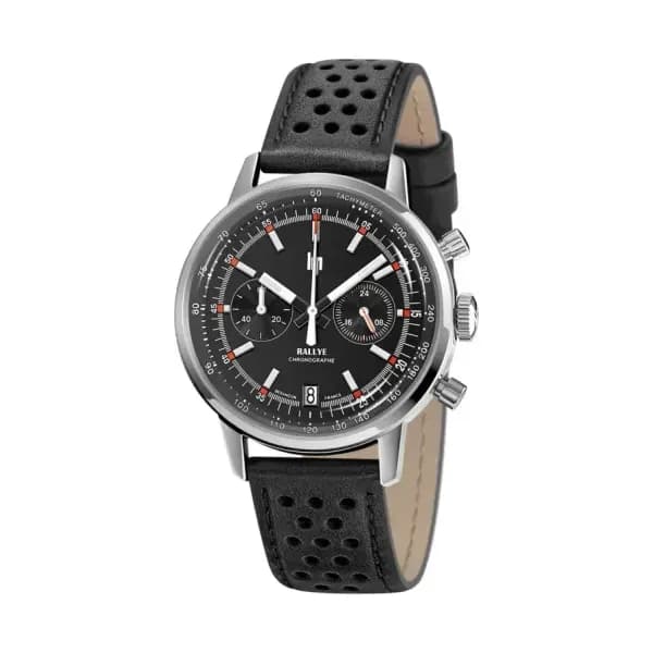 Lip Montre Lip Rallye Méca quartz Chronographe - Homme - cadran Noir- 40 mm - Acier inoxydable - 671826