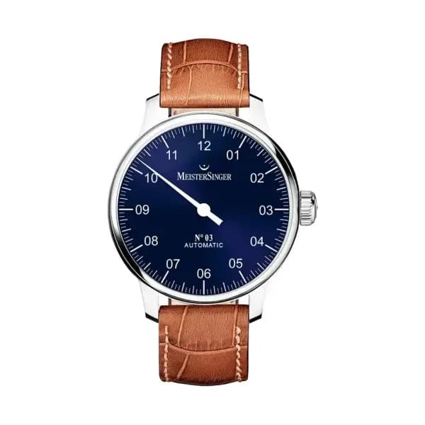 MeisterSinger Montre N°03 43mm Bleu soleillé AM908