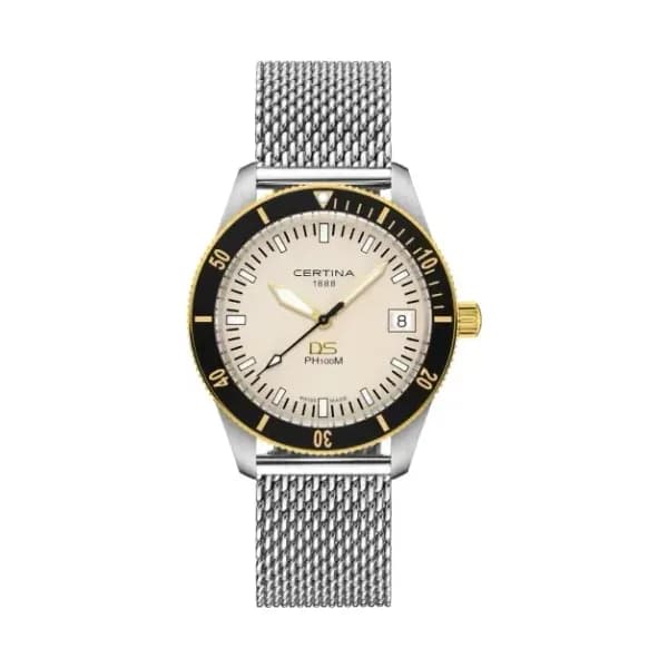 Certina Montre Certina DS PH100M Gent Cadran Argent Bracelet Maille milanaise