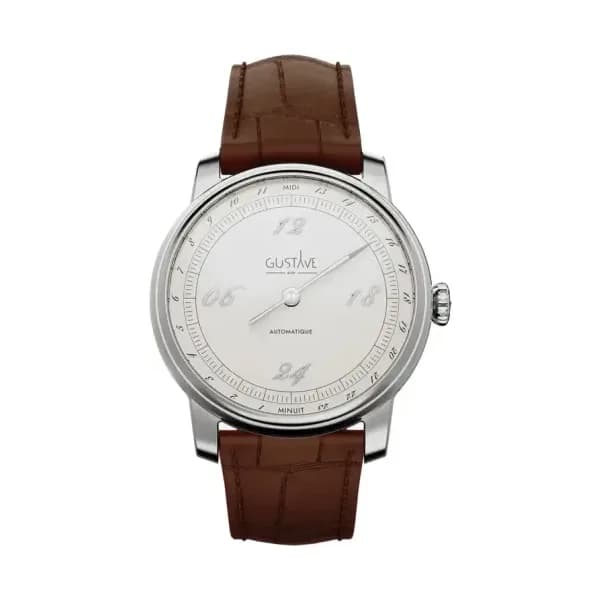 Gustave & Cie Montre 24H Paul Argent & Blanc 39mm