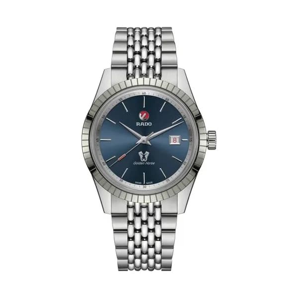Rado Montre Rado HyperChrome Classic automatique cadran bleu bracelet acier 42 mm