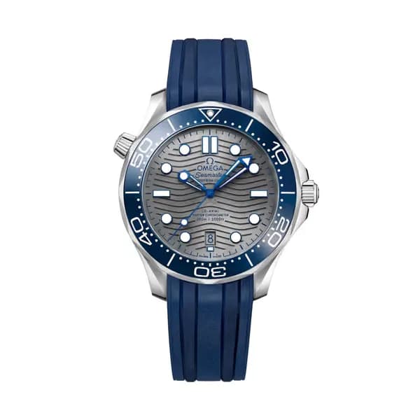 Omega Seamaster 42 mm, acier sur bracelet caoutchouc