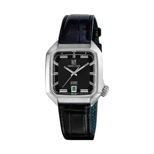 March LA.B Montre March LA.B AM2 Slim Automatique Cadran Black Alligator Noir