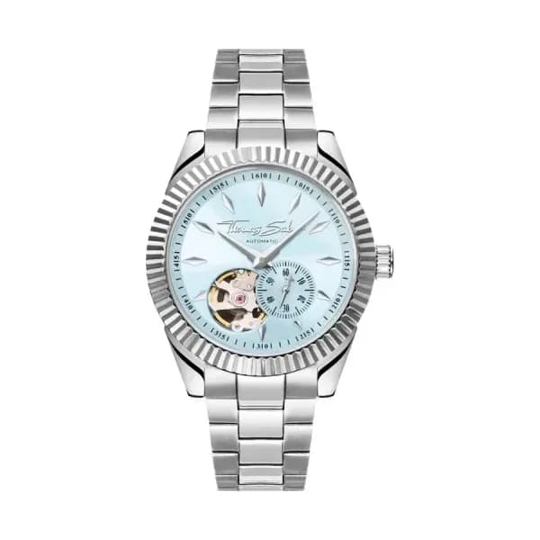 Thomas Sabo Montre automatique en argent de 36 mm avec cadran bleu glacier WA0417-201-209