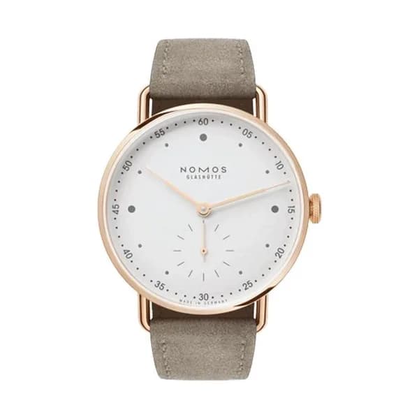 Nomos Montre NOMOS Metro 33 mécanique or rose bracelet cuir beige 33 mm