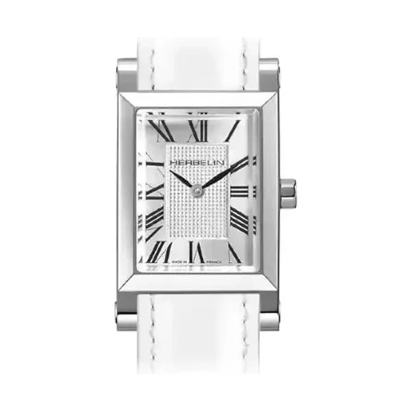 Michel Herbelin Antarès – Rectangle – Quartz – Blanc Argenté