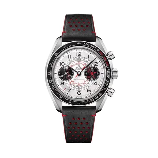 Omega Speedmaster 43 mm, acier sur bracelet en cuir