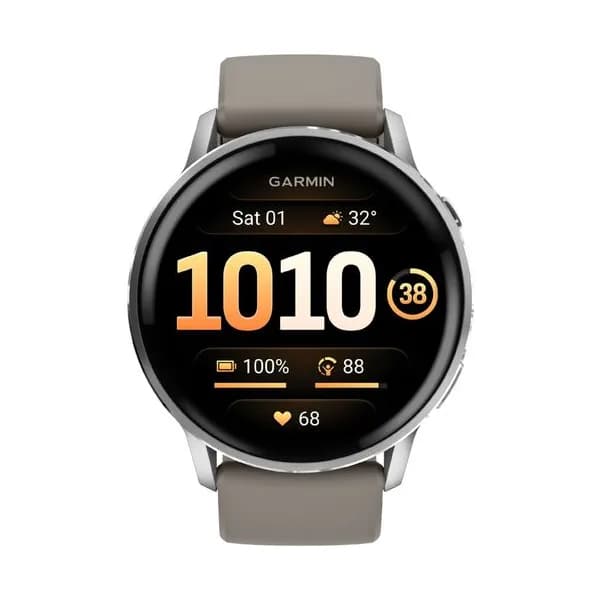 Garmin Montre Garmin Venu 4 AMOLED Silver bracelet silicone gris 45 mm