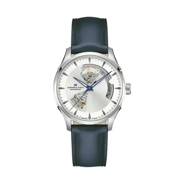 Hamilton Montre Hamilton Jazzmaster Open Heart Auto Cadran Argenté Bracelet Cuir
