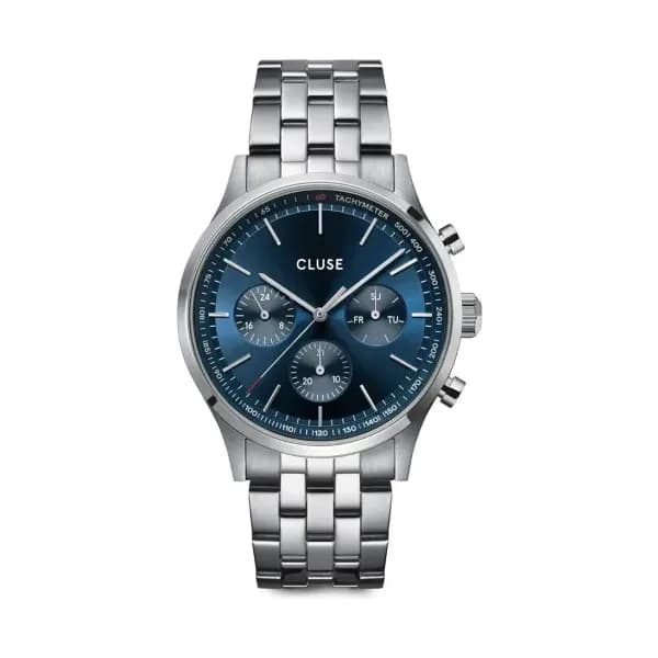 Cluse Anthéor Multifunction Watch Steel Blue, Silver Colour