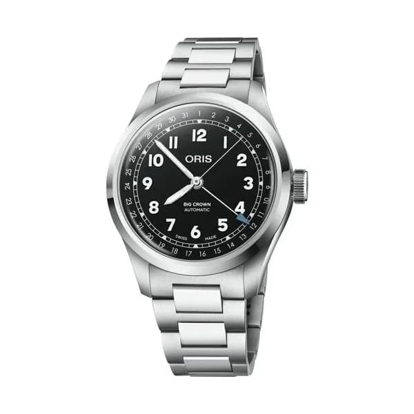 Oris Montre Oris Big Crown Pointer Date automatique cadran noir bracelet acier 40 mm