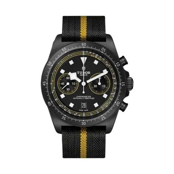 Tudor Montre Tudor Pelagos FXD Chrono "Yellow" automatique cadran noir bracelet tissu noir 43 mm