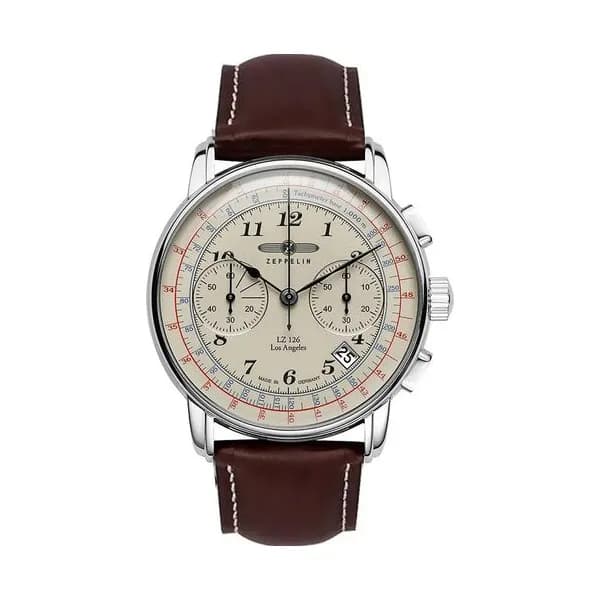 Zeppelin Montre Zeppelin Collection Los Angeles en Cuir Marron